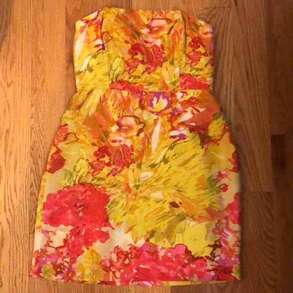 J. Crew floral strapless mini dress - Picture 1 of 1